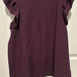 SHEIN Deep Purple Ruffle Sleeve Blouse